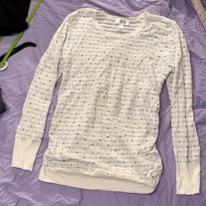 Motherhood maternity size XL cream and gray lightweight sweater. EUC